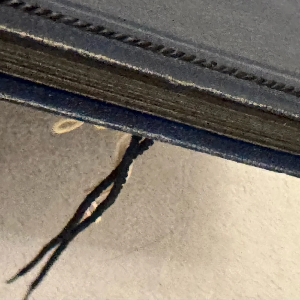 Vintage Blue Photo Album Black Pages Embossed Cover String Tie Scrapbook‎
